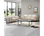 3+2 Seater Sofa Beige Fabric Lounge Set for Living Room Couch with Wooden Frame