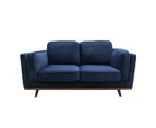3+2 Seater Sofa Blue Fabric Lounge Set for Living Room Couch with Wooden Frame