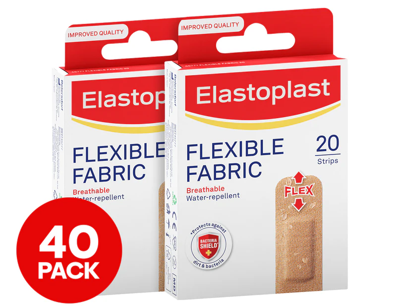 2 x 20pk Elastoplast Flexible Fabric Strips