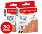2 x 15pk Elastoplast Extra Tough Waterproof Strips Assorted 1