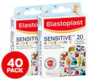 2 x 20pk Elastoplast Sensitive Kids Animal Plasters