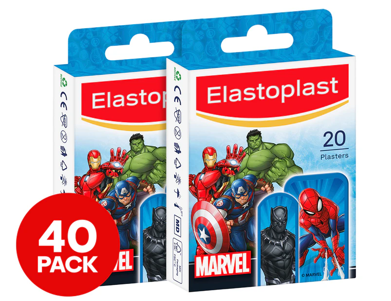 2 x 20pk Elastoplast Marvel Plasters