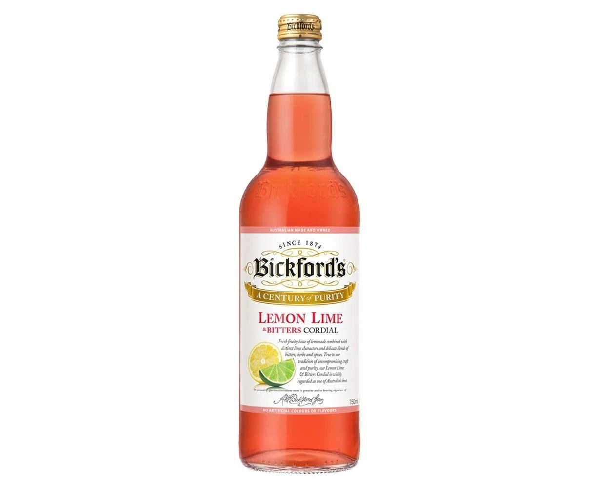 Bickford's Lemon Lime & Bitters Cordial,750ml