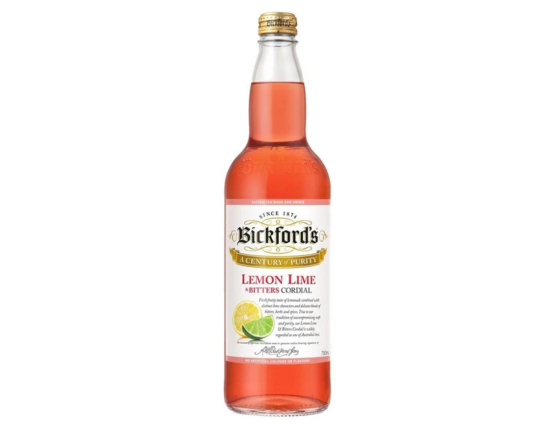 Bickford's Lemon Lime & Bitters Cordial,750ml