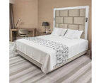 (King, Grey White) - Lunarable Grey and White Bed Runner, Abstract Pattern with Raspberry Plants Flowers Leaves, Decorative Accent Bedding Scarf for Hotels