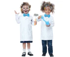 Lil Scientist Inventor Lab Coat Einstein Unisex Toddler Girls Boys Costume - White