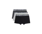 3 x Bonds Mens Everyday Trunks Underwear Black Stripe/Grey/Black Cotton/Elastane - Black Stripe/Grey/Black