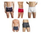 6 x Bonds Mens Guyfront Trunks Underwear Navy Red White Grey Cotton/Elastane - Navy / Red / White / Grey Stripe