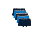 5 x Bonds Mens Everyday Trunks Underwear Black / Navy / Blue Cotton/Elastane - Black / Navy / Blue