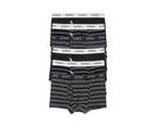 6 x Bonds Mens Guyfront Trunks Underwear Black / Grey Stripe Cotton/Elastane - Black / Grey Stripe