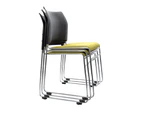 Buro Maxim Stackable Visitor Chair Black Chrome Frame