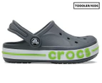 Crocs Toddler/Kids' Bayaband Clog - Charcoal/White/Green