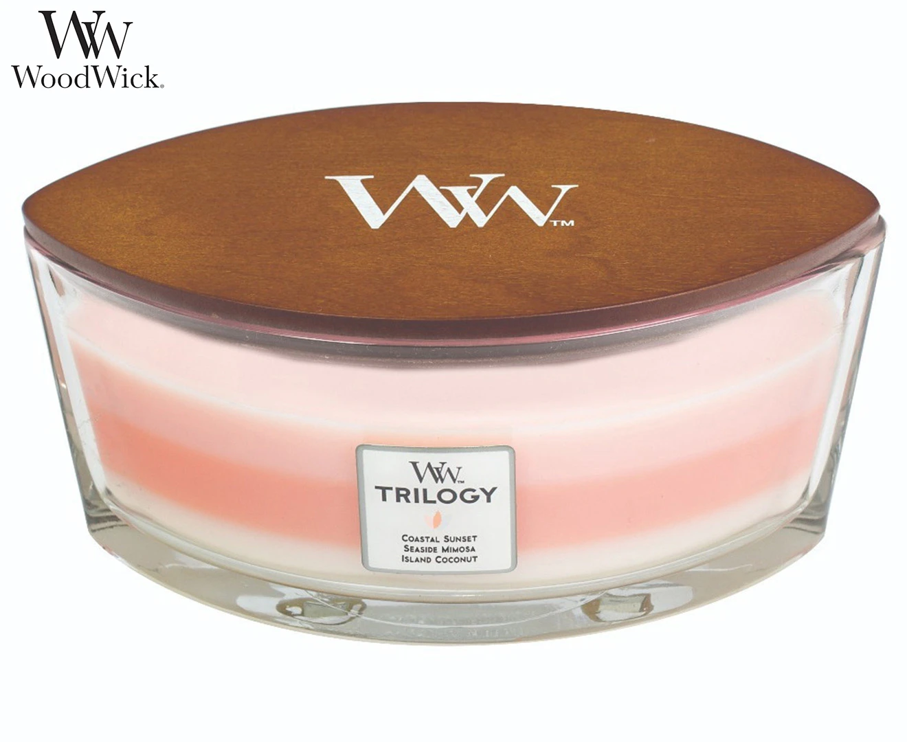 WoodWick 453g Scented Fragrance Soy Wax Candle Island Getaway Trilogy Ellipse