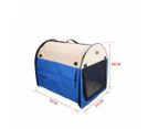 Petcomer Portable Soft Pet Dog Cat Crate Travel Carrier Cage Kennel Tent House Large 70 X 51cm X 58CM Blue