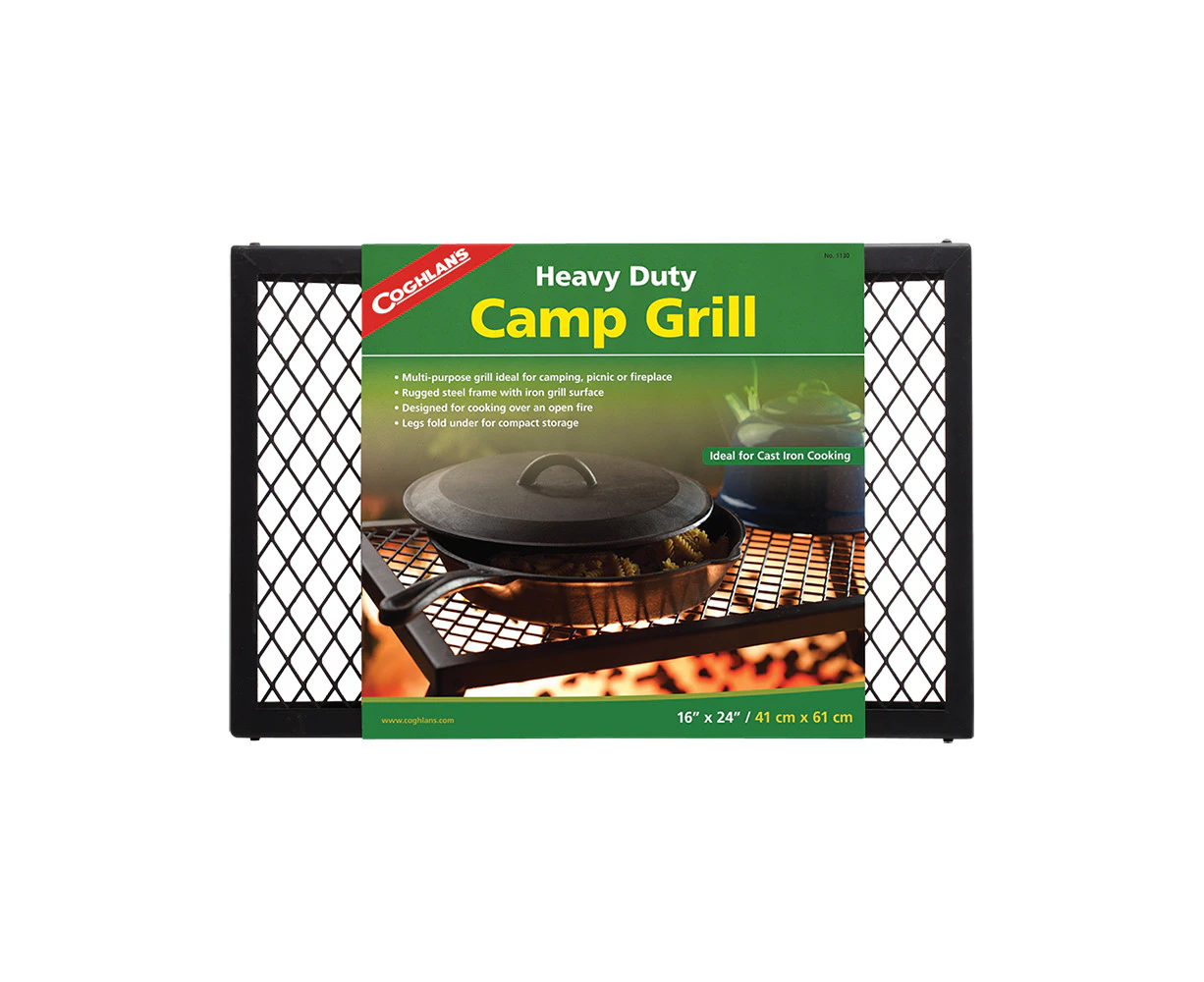 Coghlans 61cm Heavy Duty Camp Grill Camping/Campfire for Cast Iron Cookware BLK