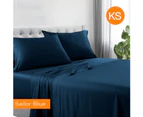 1200tc Hotel Quality Soft Cotton Rich Sheet Sets Pillowcases Silky Touch All Size Sailor Blue