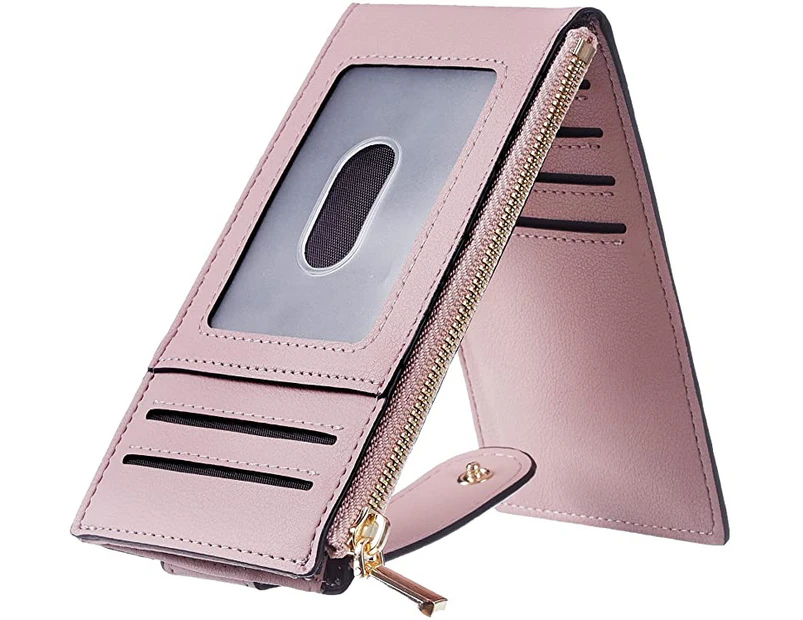 (Pink Champagne) - Chelmon Womens Walllet Slim RFID Blocking Bifold Multi Card Case Wallet with Zipper Pocket (Pink Champagne)