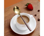 (6. 4 tea spoons) - Berglander Tea Spoon Set Of 4 With Moon Surface Handle And Shiny Gold Head, Stainless Steel Teaspoons Tea Spoons Silverware Set Small S