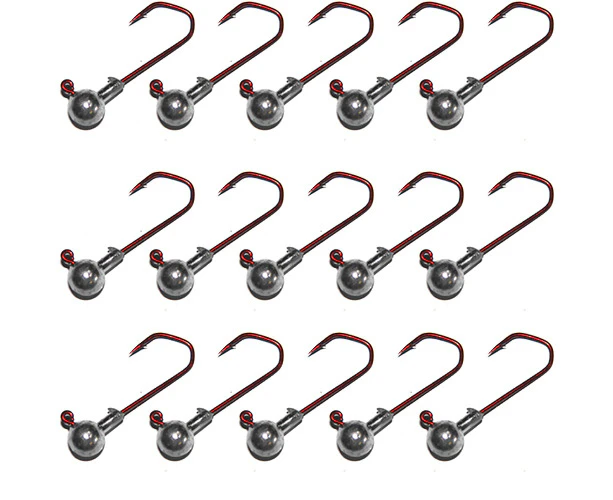 15x  Red Jig Heads for Squidgy Berkley Z-Man Bream Soft Plastic Jigheads