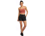 Strapsco Women's Yoga Lounge Lace-up Shorts Comfy Casual Shorts With Pockets-Black-2022