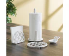 (White) - Home Basics Lattice Collection Cast Iron Napkin Holder (White)