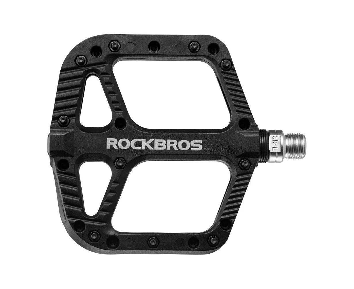 Rockbros-Extra Large Mountain Bike Pedals Nylon Composite Bearing 9/16"-BLACK