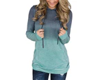 Strapsco Womens Hoodie Oversized Casual Tops Long Sleeve Tie Dye Shirts With Pockets-Green-A08010