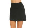 Strapsco Women's Active Pure Color Wild Lightweight Skirt For Tennis Golf Sports-Black-DL0182