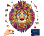 (Lion) - Wooden Puzzles for Adults and Kids,Wooden Jigsaws Puzzles Animal Shape DIY Puzzle Piece Family Game Play Collection Decor Toys Best Gift(Lion)