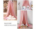 (Pink) - Ceekii Canopy for Girls Bed, Round Dome Hook Cotton Princess Mosquito Net Canopy Kids Bedroom Games Reading Tent Nursery Play Room Decor (Pink)
