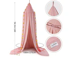 (Pink) - Ceekii Canopy for Girls Bed, Round Dome Hook Cotton Princess Mosquito Net Canopy Kids Bedroom Games Reading Tent Nursery Play Room Decor (Pink)