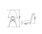 6x Replica Retro Dining Chairs Cafe Kitchen Beech (white Colour)