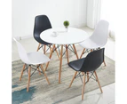 6x Replica Retro Dining Chairs Cafe Kitchen Beech (white Colour)