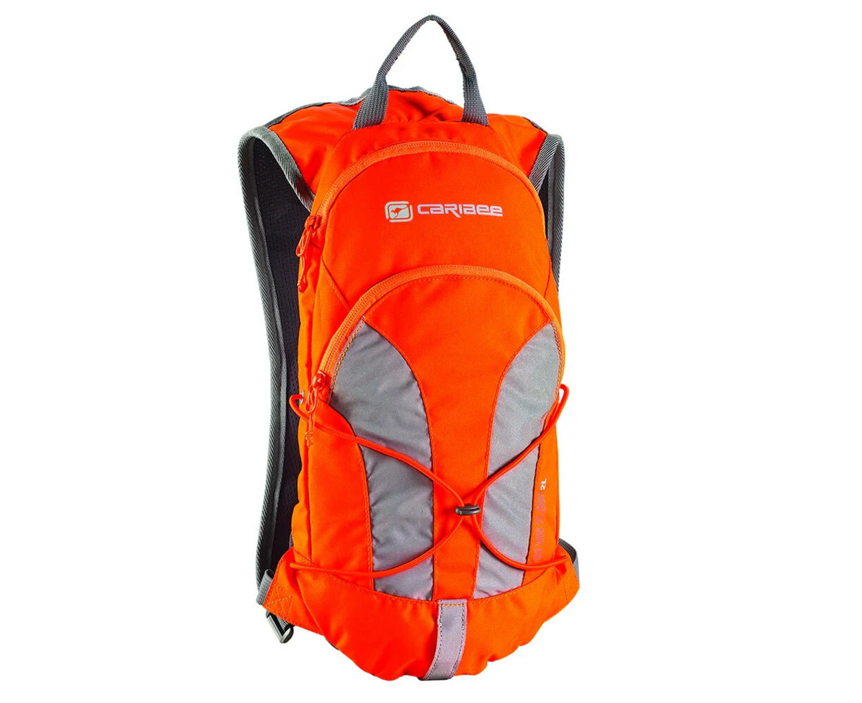 Caribee Stinger 2L Hi-Vis Hydration Water Pack Backpack Cycling/Hiking Orange