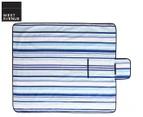 West Avenue 150x130cm Stripe Picnic Blanket - Blue