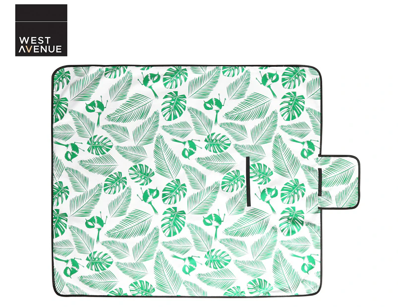 West Avenue 150x130cm Leaf Picnic Blanket - Green