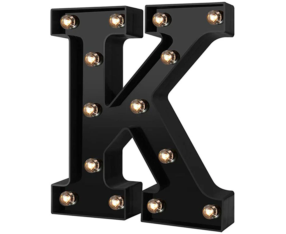 (Cool Black-k) - Adorn Life Led Marquee Letter Lights Newly Design Light up Letters for Events Wedding Party Birthday Home Bar DIY Decoration(Cool Black K)