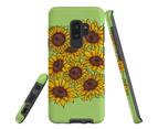 For Samsung Galaxy S9+ Plus Case, Armor Back Cover, Sunflowers