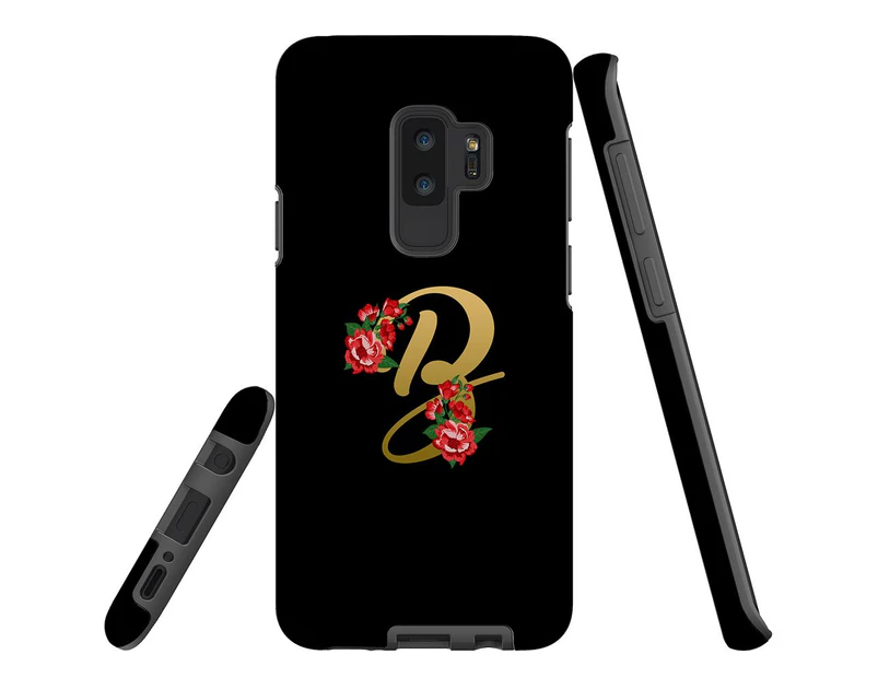 For Samsung Galaxy S9+ Plus Case, Armor Back Cover, Embellished Letter B
