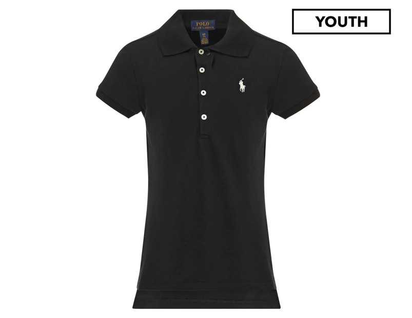 Polo Ralph Lauren Youth Girls' Core Replen Polo Tee / T-Shirt / Tshirt - Polo Black
