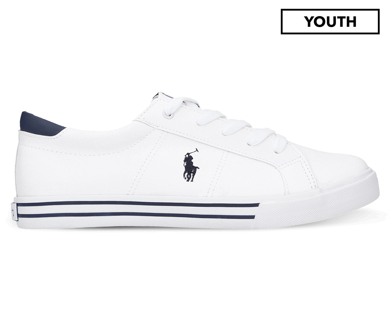 Polo Ralph Lauren Youth Boys' Evanston Sneakers - White/Navy | Catch.co.nz