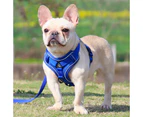 Breathable Mesh Dog cat Harness Reflective Puppy Dogs Cat Vest Harness-M-Blue