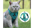 Breathable Mesh Dog cat Harness Reflective Puppy Dogs Cat Vest Harness-L-Light Green