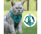 Breathable Mesh Dog cat Harness Reflective Puppy Dogs Cat Vest Harness-S-Light Green