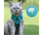 Breathable Mesh Dog cat Harness Reflective Puppy Dogs Cat Vest Harness-S-Light Green