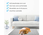 100 x 70cm Washable Dog Cooling Mat Ice Silk Pet Self Cooling Pad-Gray