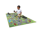 Kids Carpet Playmat City Life Extra Large - Learn & Have Fun Safe, Children's Educational, Road Traffic System, Multi Colour Activity Centerp Play Mat! Gre
