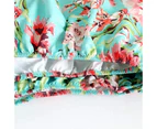 (Aqua Coral) - Baby Girl Floral Crib Bedding Changing Pad Cover (Aqua Coral)