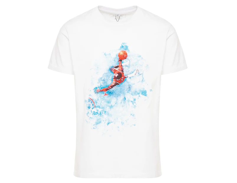 Mister Tee Men's Basketball Clouds Tee / T-Shirt / Tshirt - White