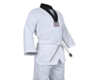 Yamasaki V2 Ribbed Taekwondo Uniform - Black V Neck 8Oz [000]